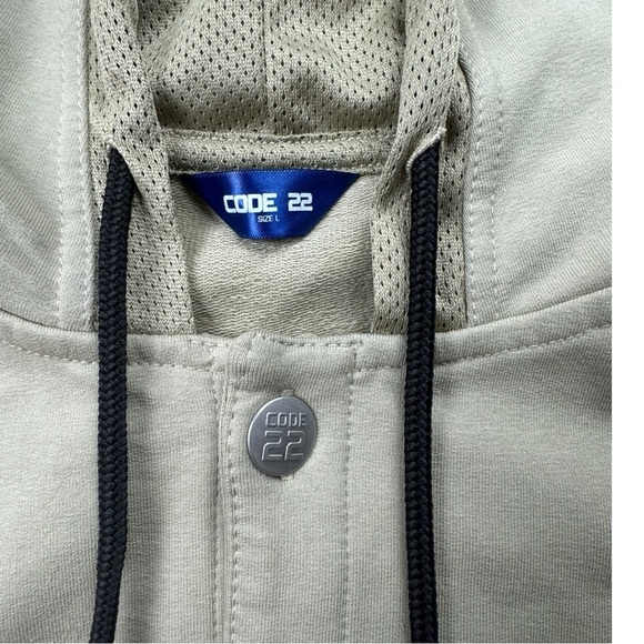 NWOT Code 22 Khaki Military Style Hooded Jacket Size L - Picture 3 of 7